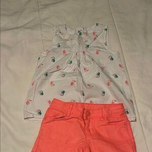 Gymboree Pink and White Blouse Sleeveless Flowy Design